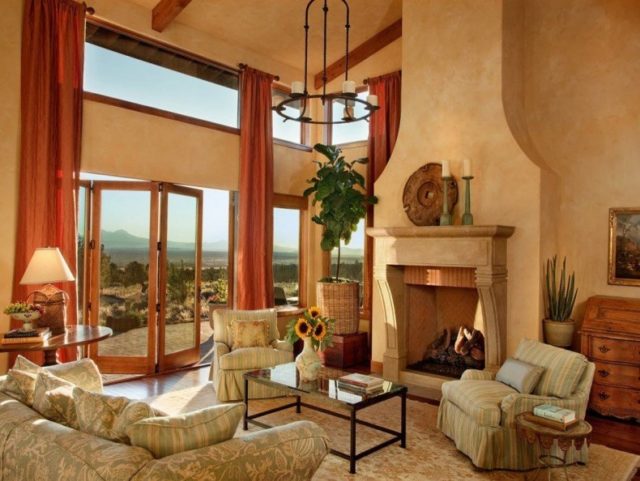 modern tuscan living room