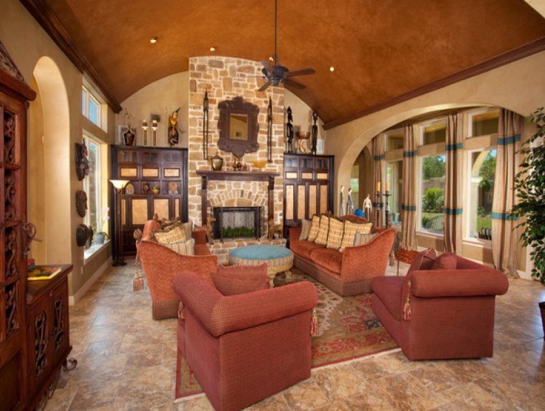rustic tuscan style living room