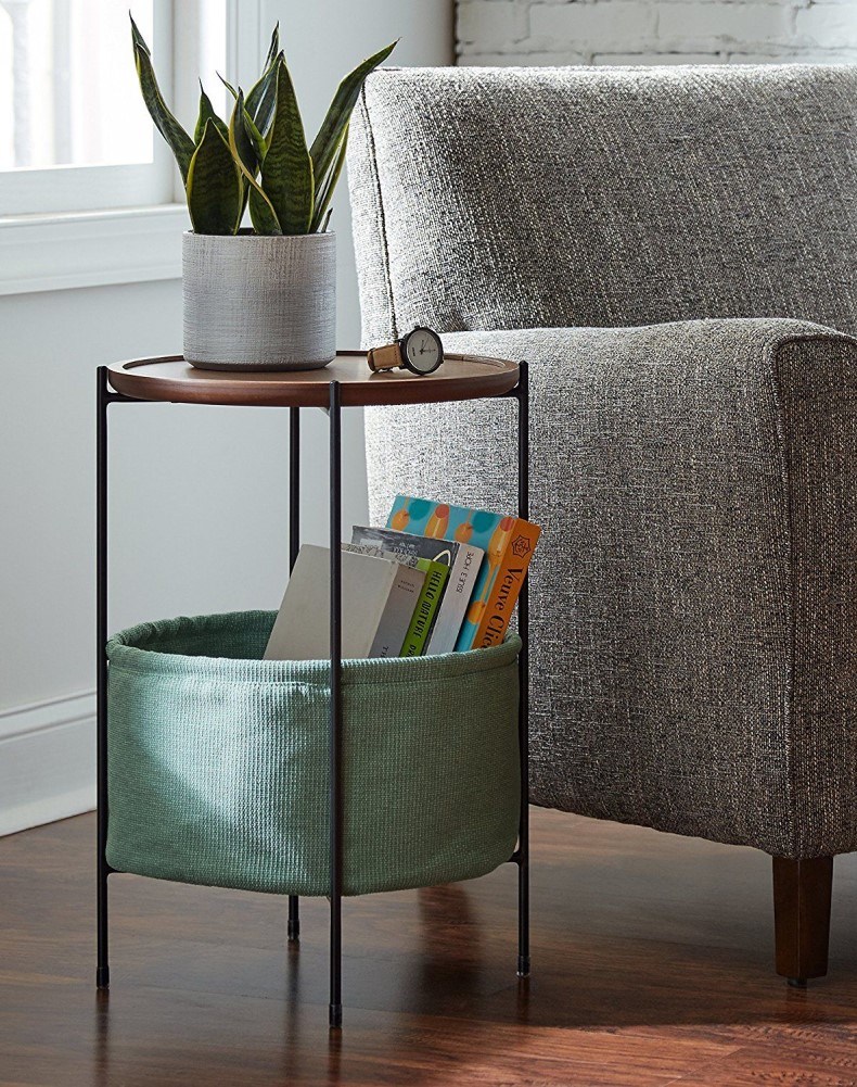 Round Bedside Table With Storage
