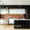 Wood Kitchen Decor With Exposed Bricks