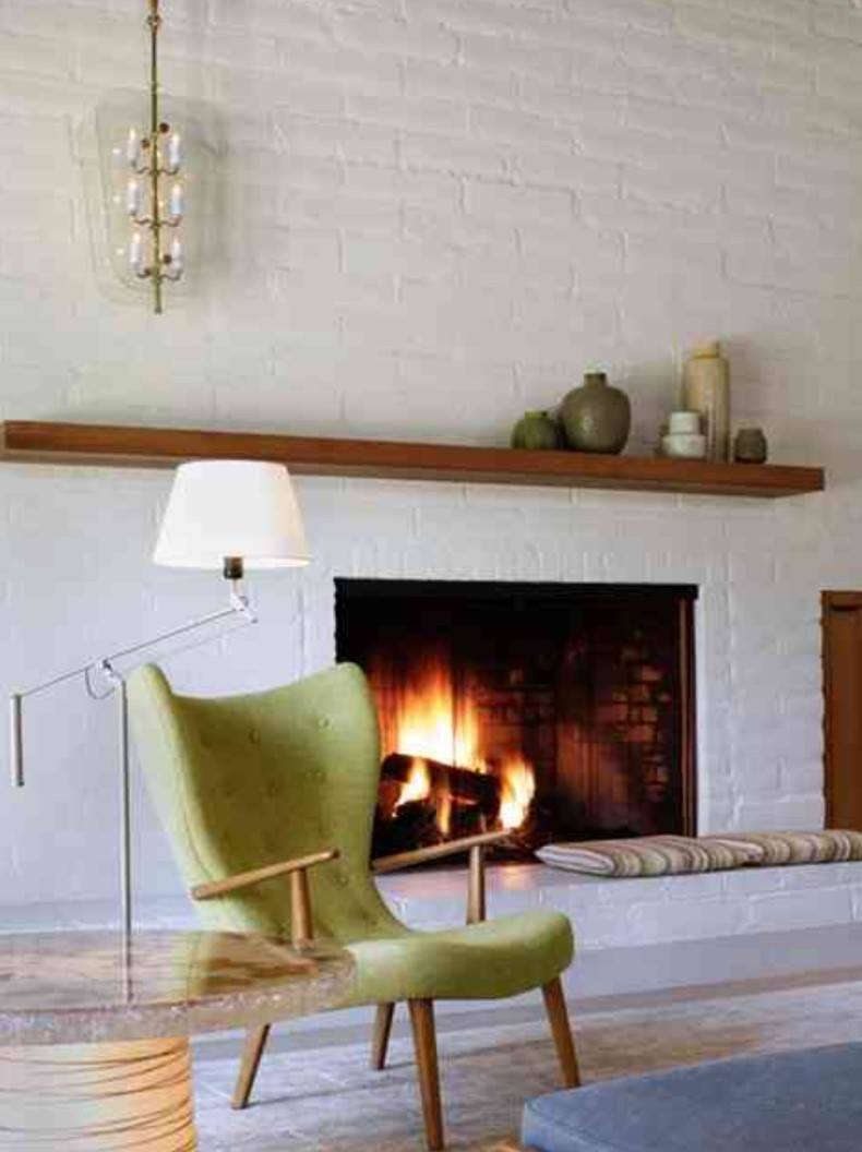 White Brick Fireplace Living Room